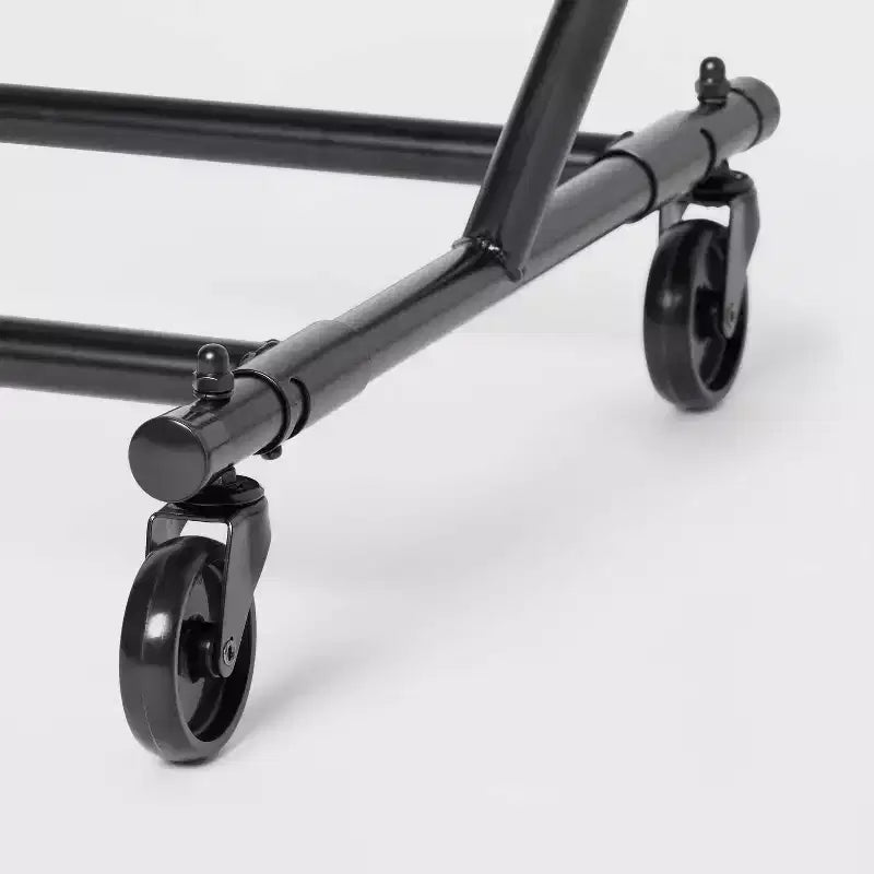 Portant à vêtements robuste - Brightroom™ : Cadre en métal, rangement à roulettes pour vêtements, capacité de 45,9 kg, largeur de 191,5 cm, noir