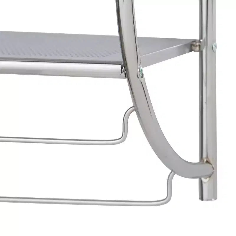 Étagère murale à 2 niveaux avec porte-serviettes argenté - Organize It All