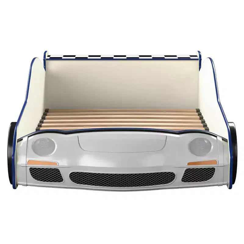Lit pour enfants Twin Quessa Voiture de police avec phares LED noirs/blancs - HOMES: Inside + Out