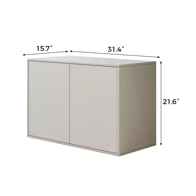 Luck Live Armoire de rangement à 2 portes de 80 cm, meuble moderne autonome, convient pour salon, bureau, salle de séjour, blanc ivoire