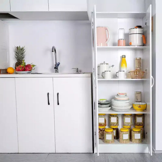 Armoire de cuisine VEVOR, armoire de rangement haute de 152,4 cm, armoire de rangement autoportante de 50 kg avec 3 étagères (2 réglables)
