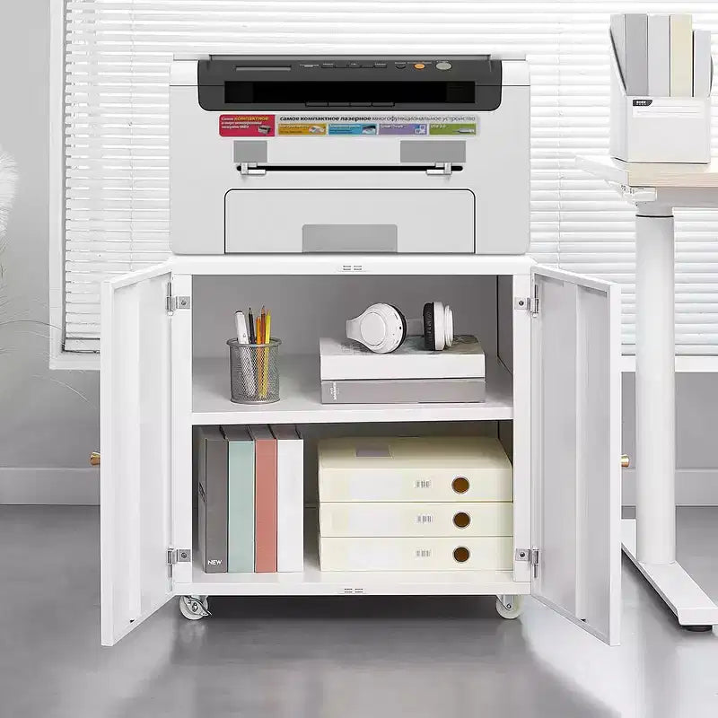 Meuble d'imprimante en métal avec rangement, armoire de classement mobile, table roulante pour imprimante pour dossiers de format Lettre/Légal/A4, support d'imprimante sur roulettes