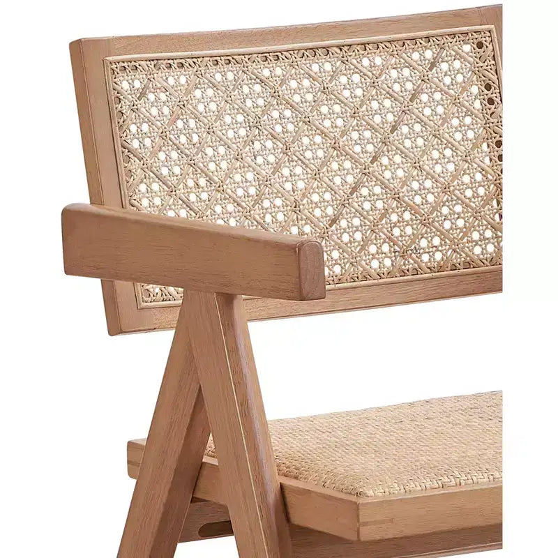 Ensemble de salle à manger GDFStudio Stilwell moderne 6 pièces en bois et rotin rembourré