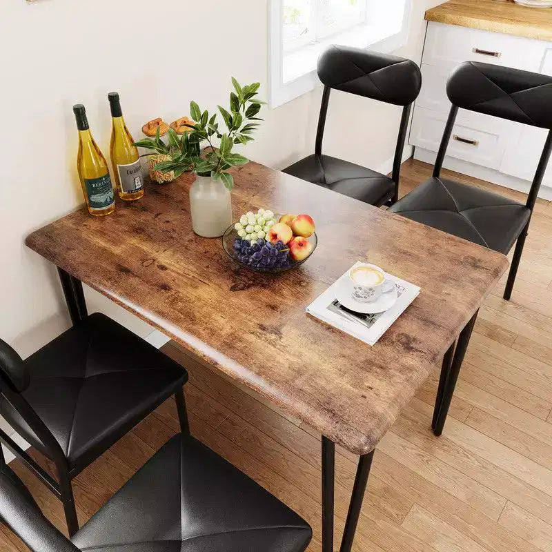 Ensemble de 4 chaises de table de cuisine, meubles de salle à manger modernes peu encombrants avec 4 chaises rembourrées