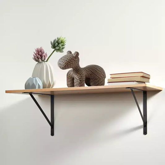 VEVOR Équerre d'étagère, 45,7 x 30,5 cm, Lot de 12, Supports d'Étagère Murale Robuste, Étagères Flottantes, Support Mural Noir Mat de 3 mm d'Épaisseur, Noir