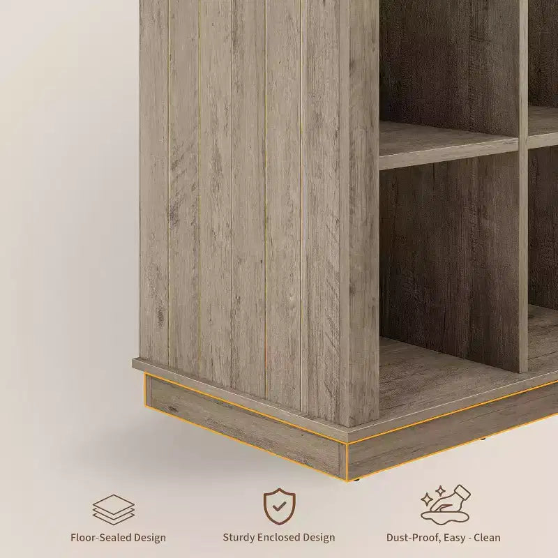 COZONY Étagère de rangement à 9 cubes de 37,4 po, bibliothèque horizontale à 3 niveaux style ferme pour salon et entrée