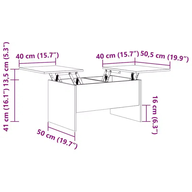 Table basse gris Sonoma bois d'ingénierie moyen