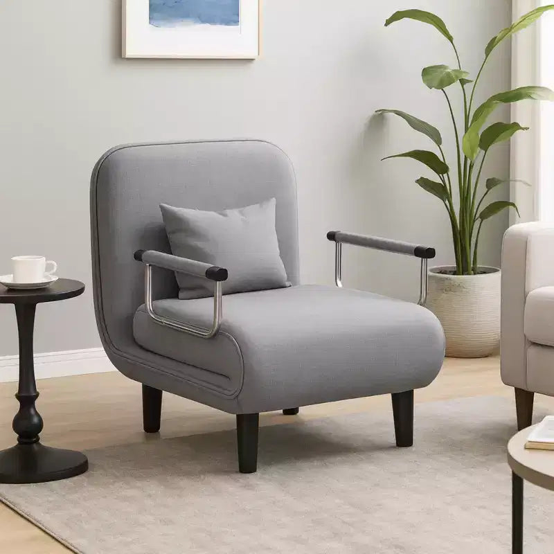 Homy Casa Chaise d'appoint pliante avec dossier et oreiller réglables, chaise longue convertible pour petits espaces, dortoirs ou bureau à domicile, gris