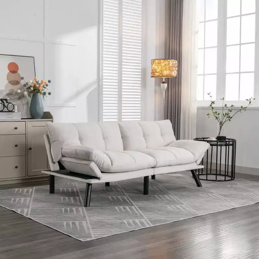 MAYEERTY Canapé-lit pliant convertible moderne confortable pour salon, chambre, petit espace, beige
