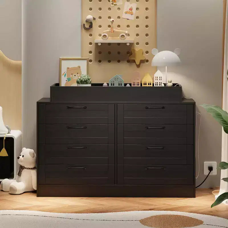 Commode à langer 8 tiroirs – Commode de chambre d'enfant multifonctionnelle avec étagères à langer pour chambre à coucher