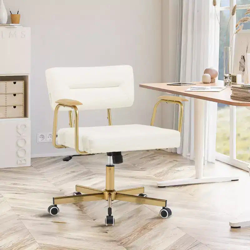 Chaise de bureau Furniliving, rembourrage confortable, style moderne avec roulettes pivotantes à 300° pour bureau/étude/coiffeuse/maison