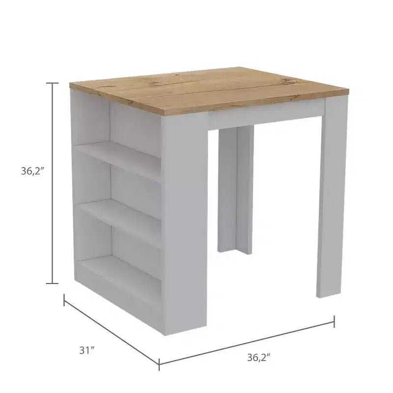 HomeStock Îlots de cuisine modulaires en bois composite de 91,4 cm de hauteur avec 3 étagères
