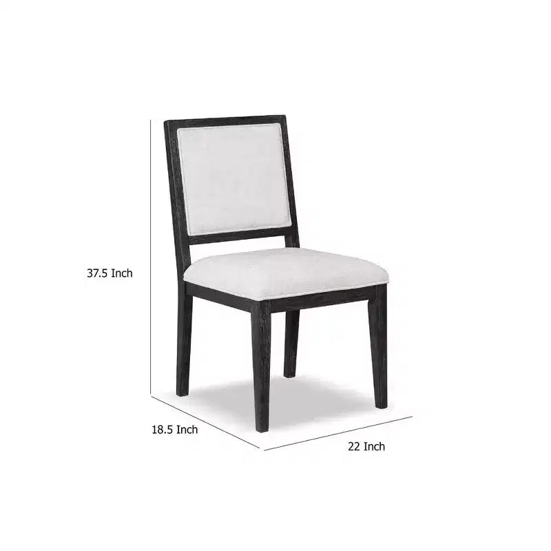 Lot de 2 chaises de salle à manger Royal Hampton, pieds de style fermier, hévéa noir