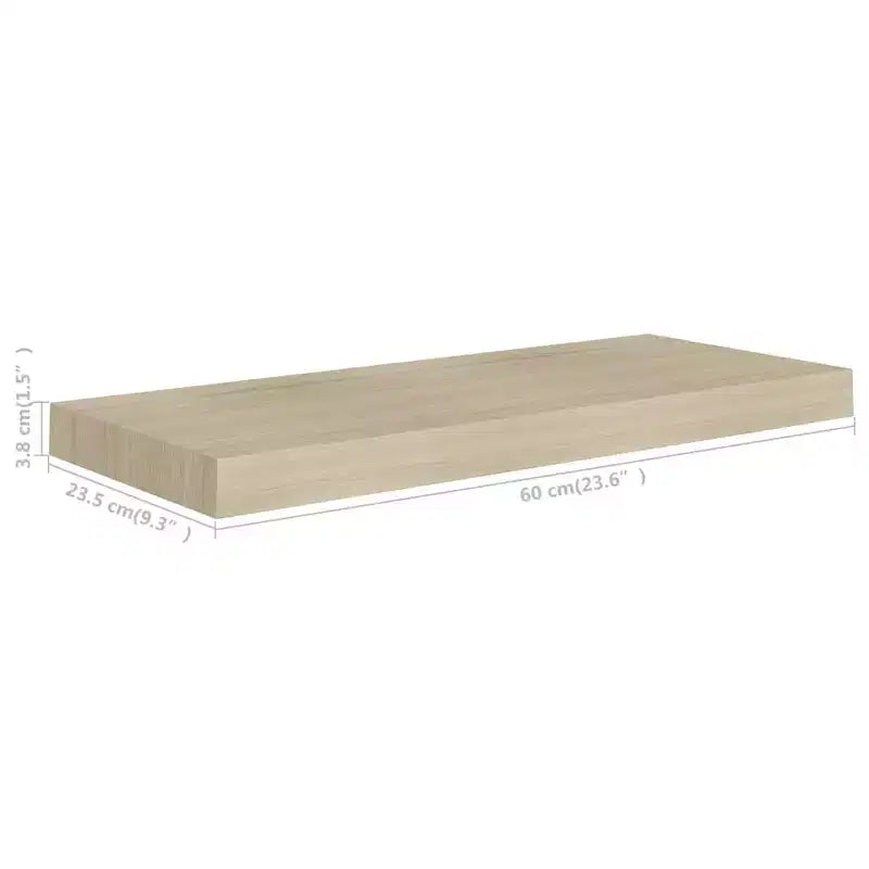 Étagère murale flottante en chêne 23.6x9.3x1.5 MDF