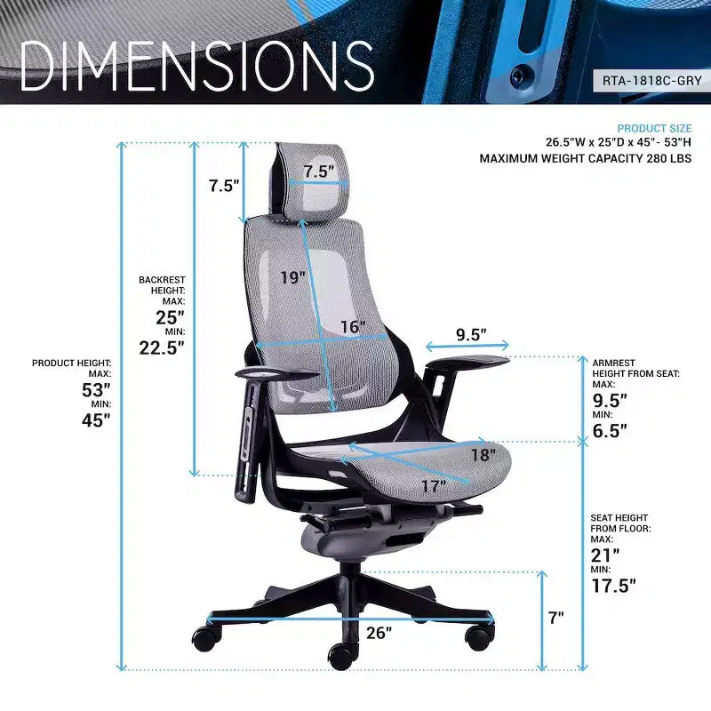 Chaise de bureau ergonomique de direction Techni Mobili LUX