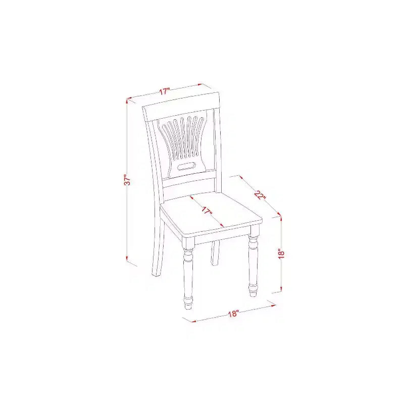 Ensemble de salle à manger ovale 5 pièces avec plateau en bois massif finition marron selle et 4 chaises avec