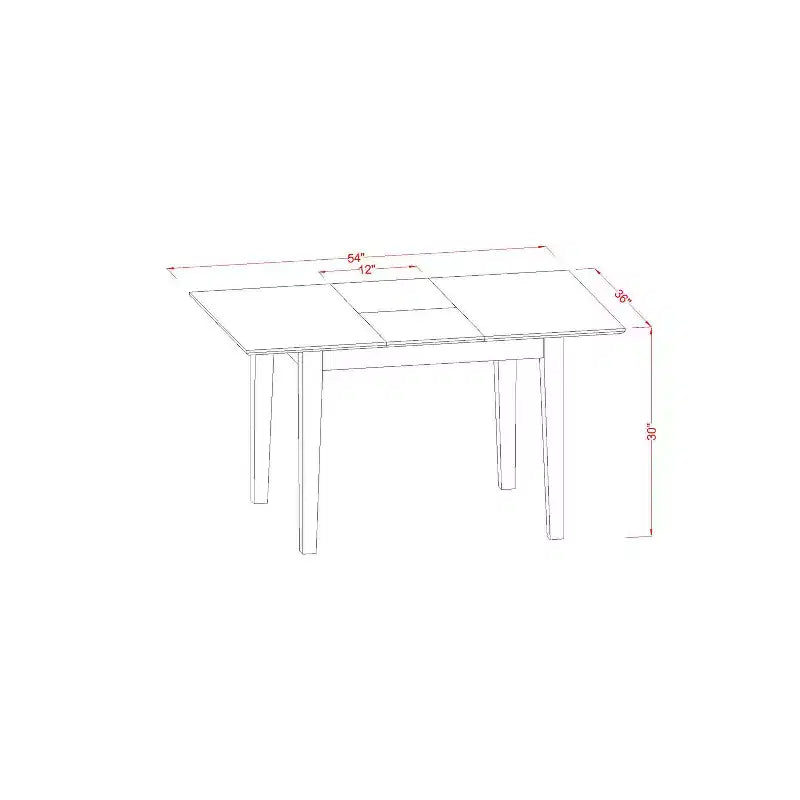 Salle à manger asiatique - Ensemble table et chaises 5 pièces - Table rectangulaire avec rallonge papillon - Design moderne