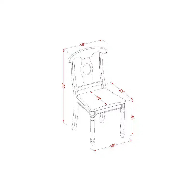 Table de salle à manger HomeStock 7 pièces rectangulaire au fini noir avec plateau en bois massif et 6 chaises