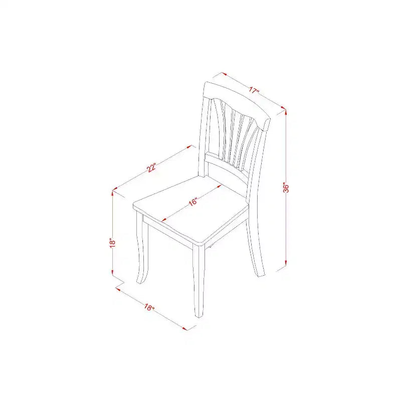 Ensemble de salle à manger rond - Table de cuisine 5 pièces avec 4 chaises - Finition blanc lin