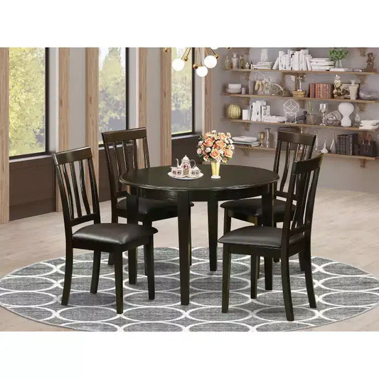 Ensemble table de salle à manger ronde rustique - Petite table de cuisine avec chaises - Table style ferme