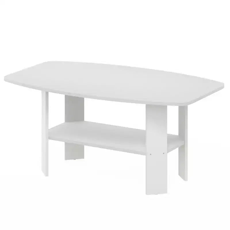 Table Basse HOMLUX à 2 Niveaux, Table Basse Moderne avec Étagère Ouverte de Rangement pour Salon