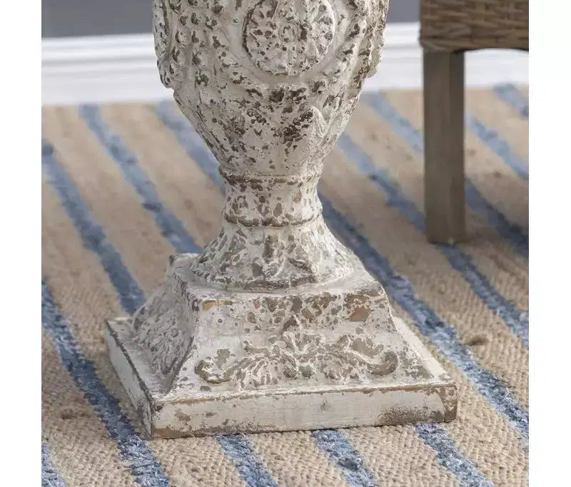 Table de salle à manger ronde GDFStudio Rosher de style campagnard français en béton léger et bois de 76 cm