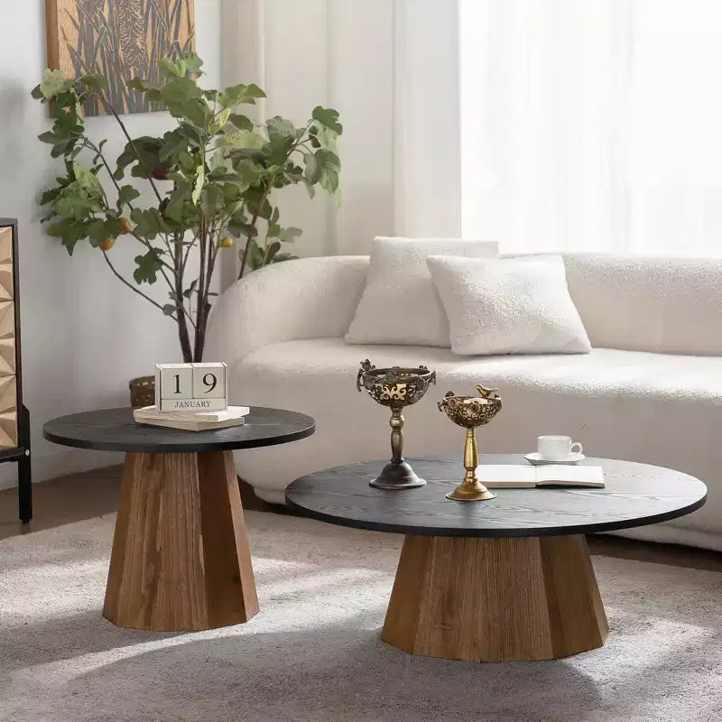 GDFStudio Parkey 35,04 Table basse ronde moderne avec motif écorce d'arbre