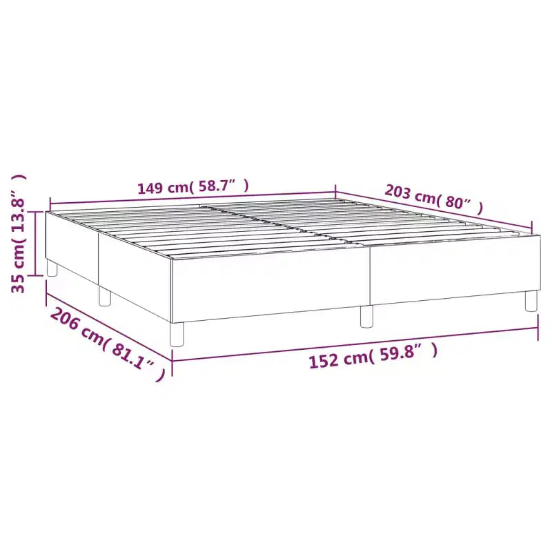 Cadre de lit Gris foncé Tissu 100 % polyester, contreplaqué, bois composite