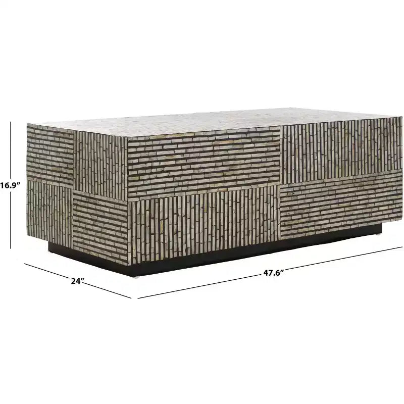 Café Hamza Rectangular Prism - COF1806A - Argent/Noir - Safavieh