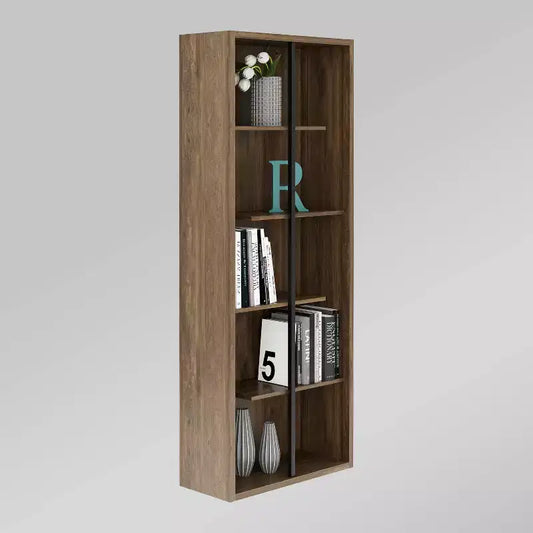 Bibliothèque en bois à 5 niveaux Noyer - Techni Mobili : Style moderne, matériau MDF, 5 étagères ouvertes