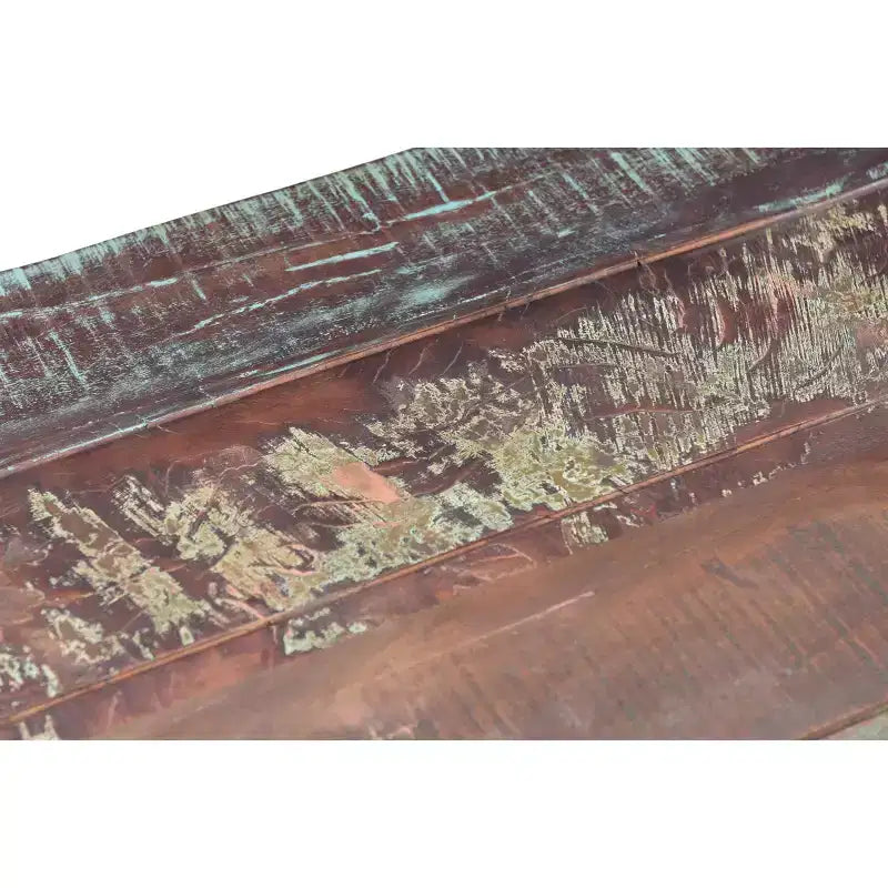 Table d'appoint carrée rustique en bois massif recyclé "Asam" - Timbergirl : pas d'assemblage requis