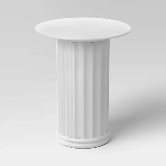 Table d'appoint en plâtre blanc – Threshold™ conçue avec Studio McGee : Table d'appoint ronde en céramique, aucun assemblage requis