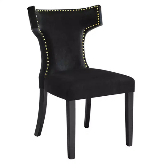 Lot de 2 chaises de salle à manger en velours de performance incurvées - Modway