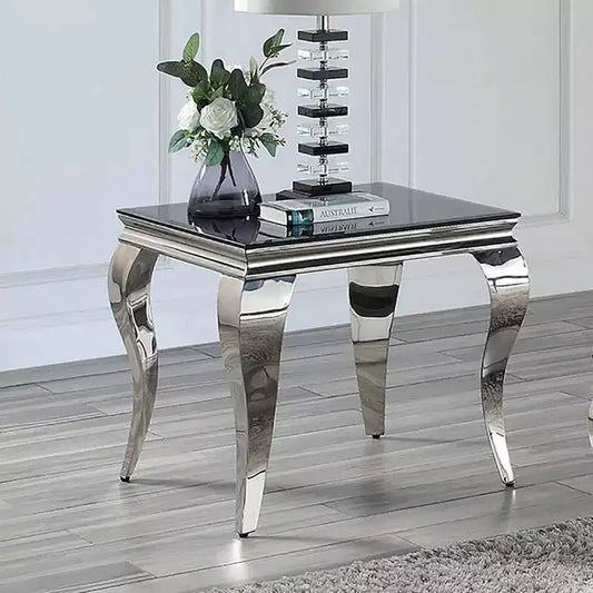 Table d'appoint avec plateau en verre Forge Glam - miBasics