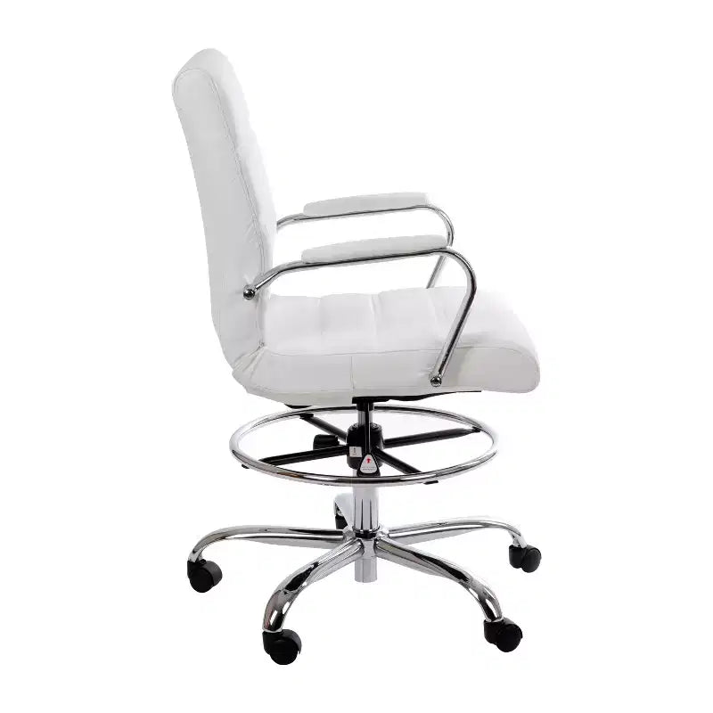 Chaise de bureau Emma et Oliver Mid-Back LeatherSoft avec repose-pieds réglable et base chromée