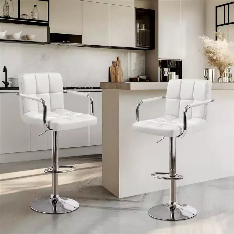 Yaheetech Lot de 2 tabourets de bar pivotants réglables avec grande base en acier pour comptoir de bar