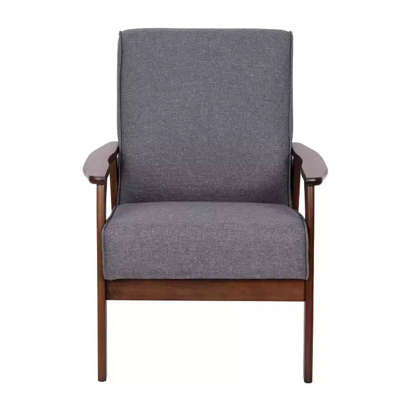 Fauteuil Langston commercial moderne du milieu du siècle de Flash Furniture, rembourré, avec cadre et accoudoirs en bois