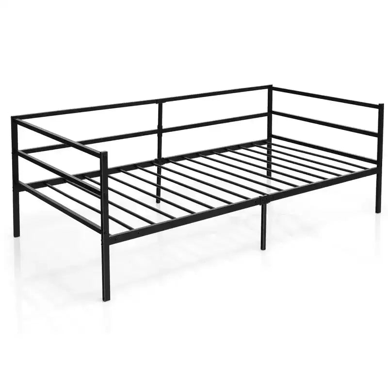 Cadre de canapé-lit double en métal Costway avec tête de lit pour chambre d'amis - Salon