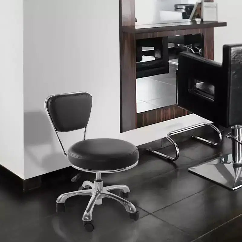 Tabouret de salon hydraulique roulant Saloniture avec dossier - Chaise pivotante réglable pour spa ou cabinet médical