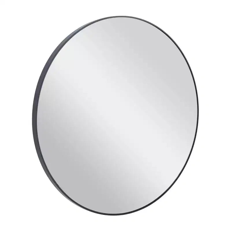 Miroir Mural Rond en Bois avec Cadre Mince Minimaliste - Olivia & May