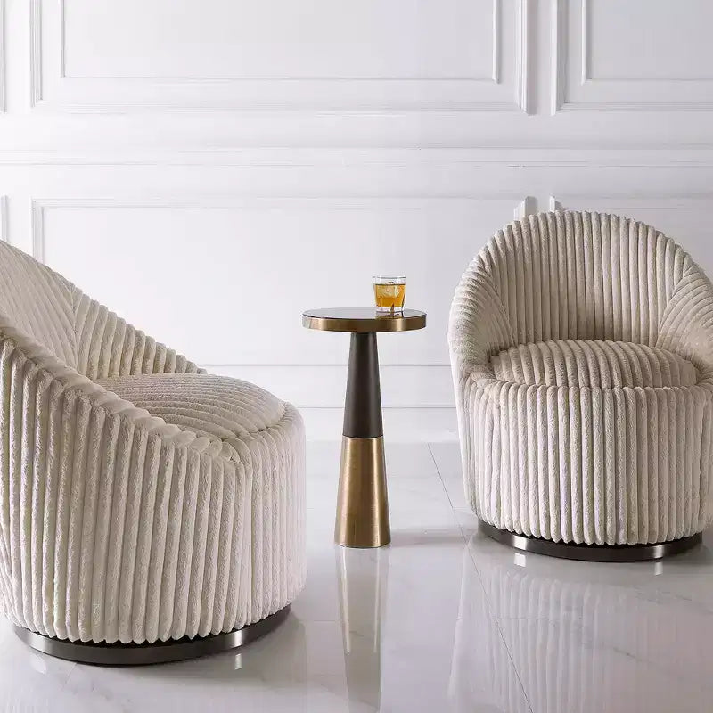 Table d'appoint Uttermost Fortier 22 en laiton et expresso moderne