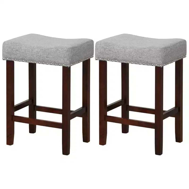 Lot de 2 tabourets de bar à hauteur de comptoir Costway, chaises de cuisine avec pieds en bois