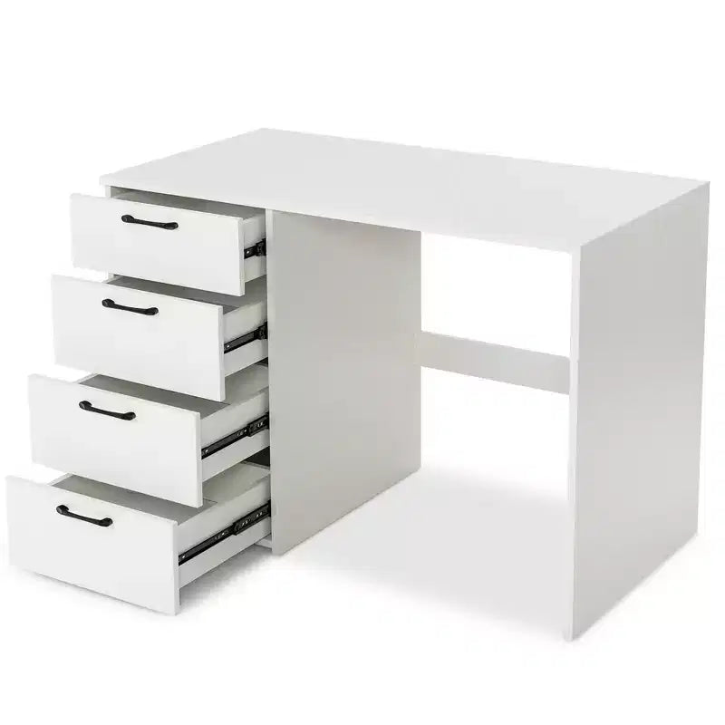 Costway Bureau Informatique Table d'Étude Écriture Coiffeuse Maison Bureau avec 4 Tiroirs