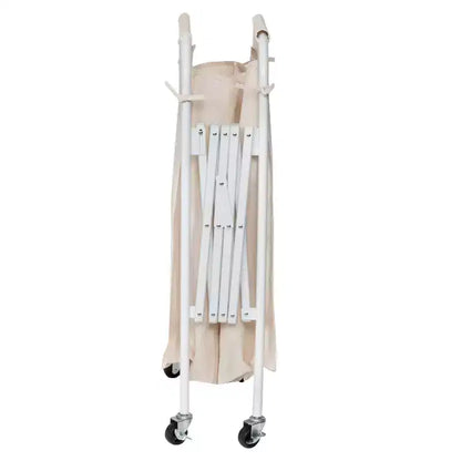 Honey-Can-Do Panier à linge triple accordéon : Panier à linge roulant en acier blanc avec roues, pliable, design ouvert