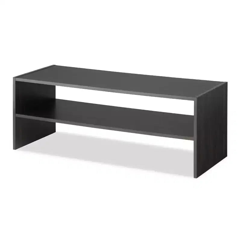 Whitmor Stackable 31" Extra Wide 2 Shelf Storage Organizer Espresso: Freestanding Shoe Rack for Closet, Holds 9 Pairs