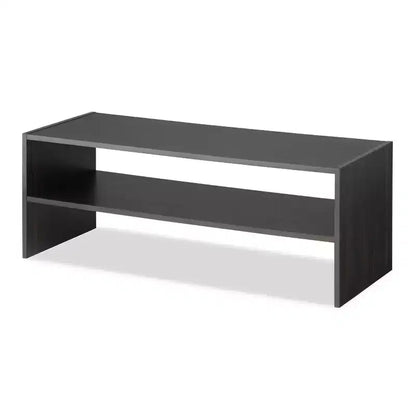 Whitmor Stackable 31" Extra Wide 2 Shelf Storage Organizer Espresso: Freestanding Shoe Rack for Closet, Holds 9 Pairs