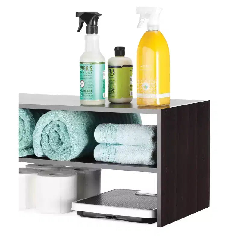 Whitmor Organisateur de rangement empilable 31 po extra large 2 étagères Espresso : Meuble à chaussures autoportant pour placard, peut contenir 9 paires