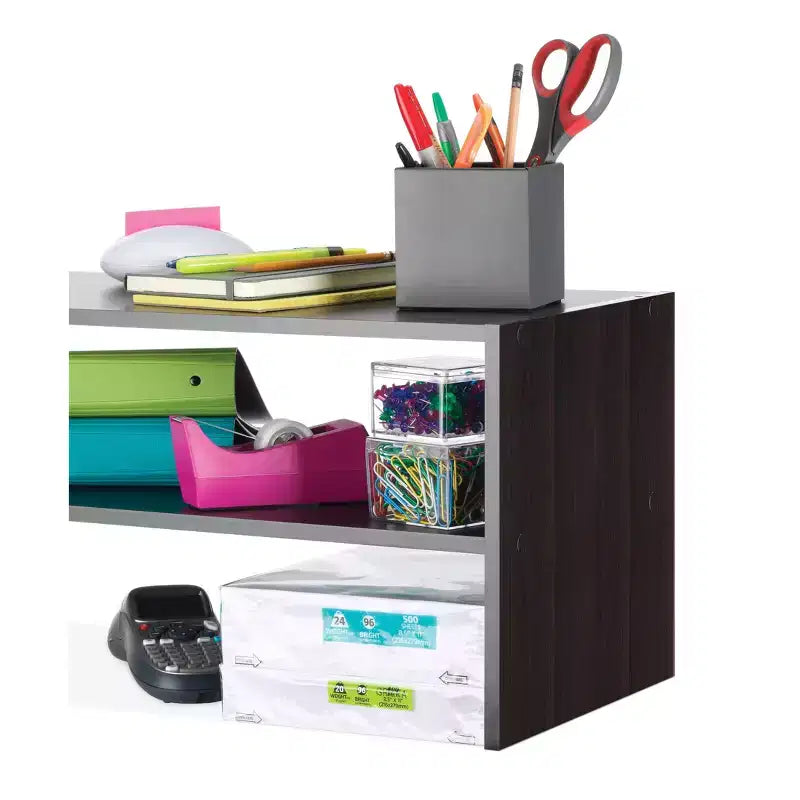Whitmor Organisateur de rangement empilable 31 po extra large 2 étagères Espresso : Meuble à chaussures autoportant pour placard, peut contenir 9 paires