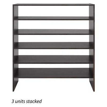 Whitmor Organisateur de rangement empilable 31 po extra large 2 étagères Espresso : Meuble à chaussures autoportant pour placard, peut contenir 9 paires