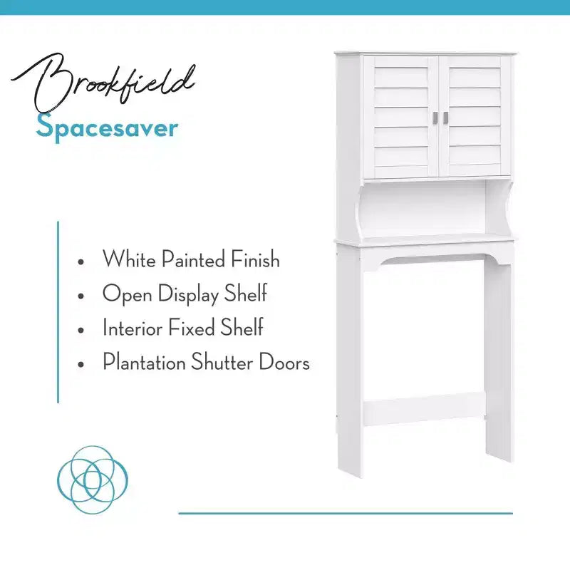RiverRidge Home Brookfield Meuble de Rangement Mural pour Salle de Bain au-Dessus des Toilettes, Blanc